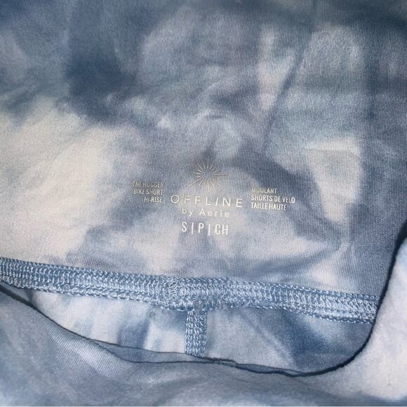 Aerie Shorts Size Small Blue White Tie-Dye 7" Bike "The Hugger" High Waisted - Picture 10 of 10